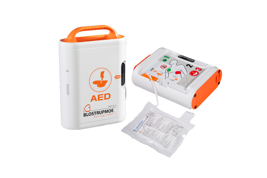 Bildet viser en Blostrupmoen Mediana hjertstarter